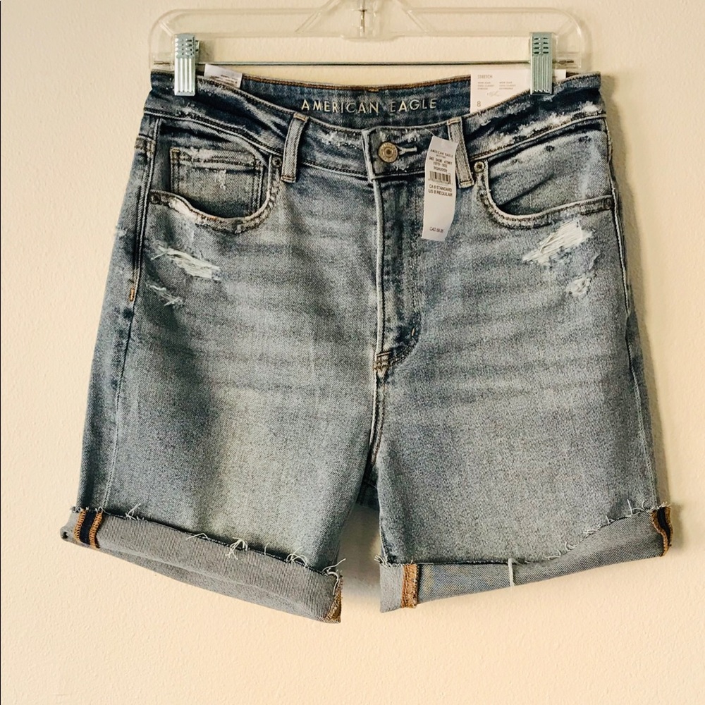American Eagle Mom Jean Denim Shorts SZ 8